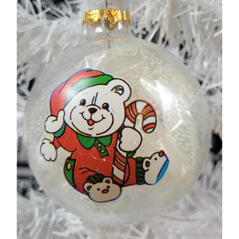 Snowflake & Friends Glass Ball Christmas Ornament Made in USA